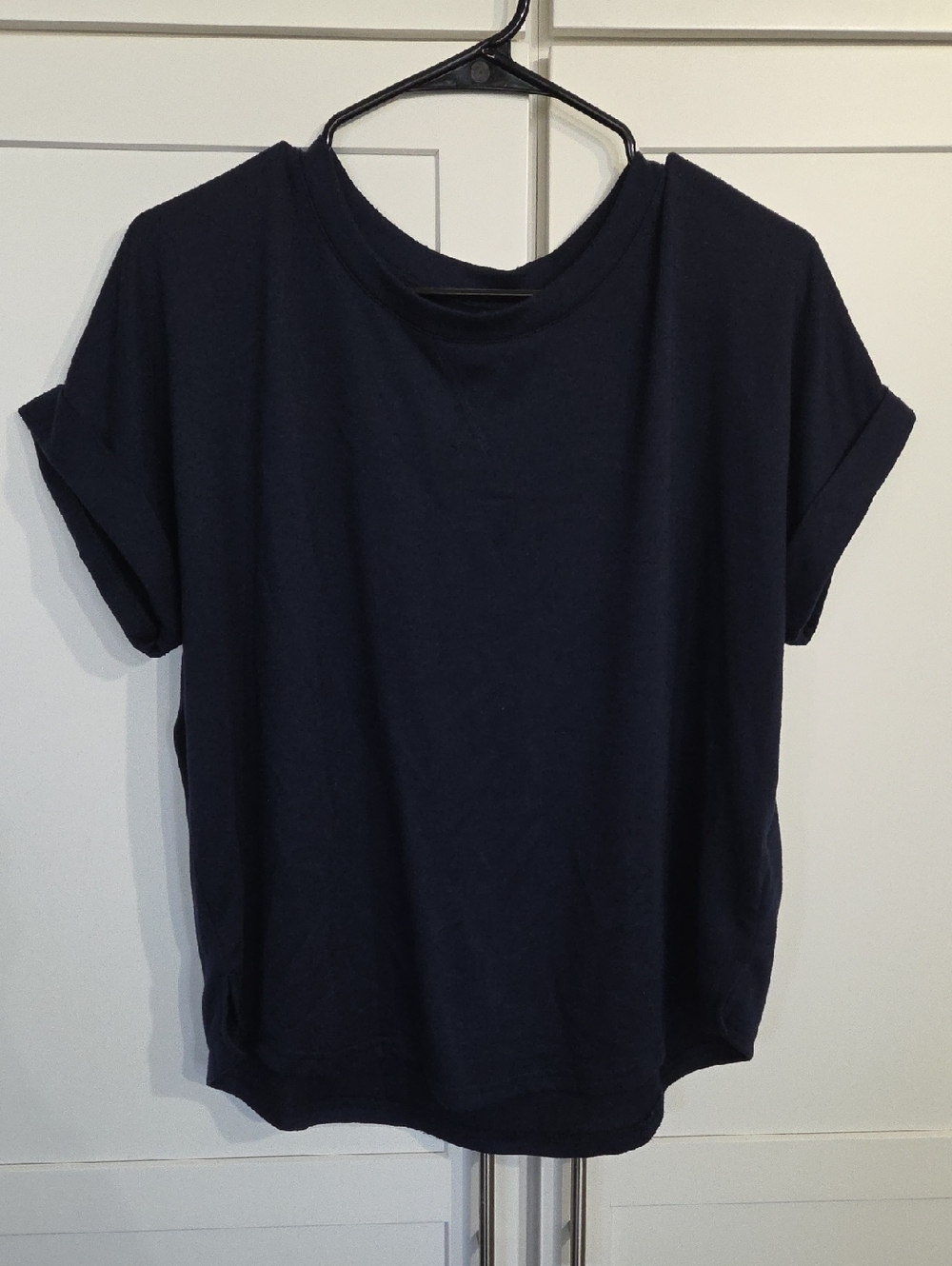 Maurices Navy Rolled-Sleeve Crew Neck Tee